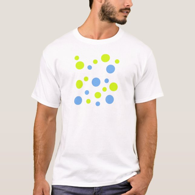 Happy Funky Yellow Blue Bubbles T-Shirt (Vorderseite)
