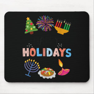Happy Funny Holidays Diwali Kwanzaa Hanukkah Chris Mousepad