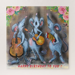 Happy Funny Mouse Band Puzzle Ihren Text / Namen