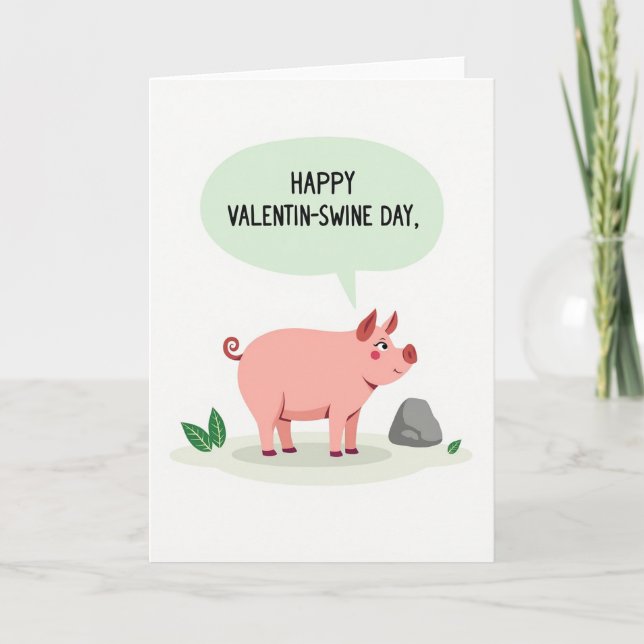 Happy Funny Pig Valentinswine Day Card Karte (Vorderseite)