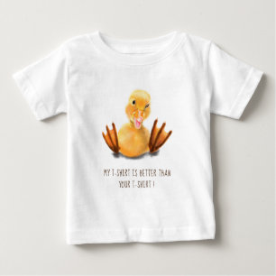 Happy Funny Yellow Duck Playful Wink - Hinzufügen Baby T-shirt