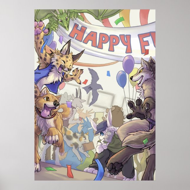 Happy furry con poster (Vorne)