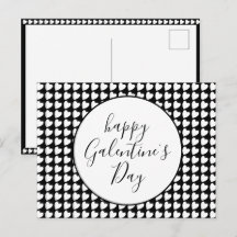 Happy Galentine Day Schwarz-weiß Heart Pattern