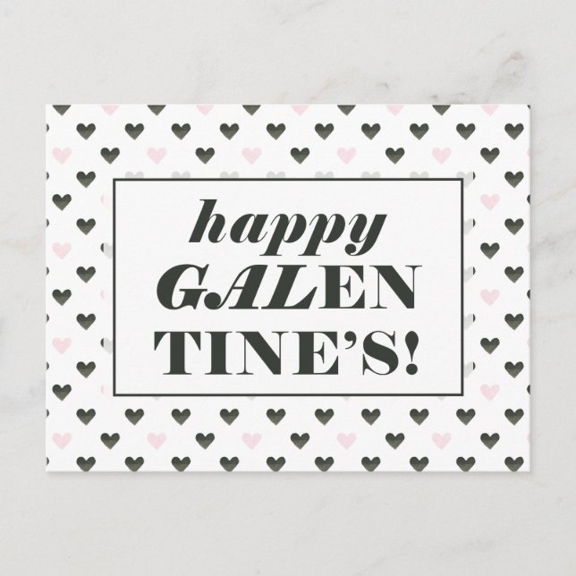 Happy Galentine | Wasserfarbenherzen Postkarte (Vorderseite)