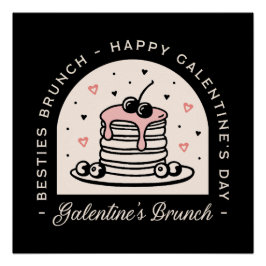 Happy Galentines Day besticht Girls Brunch Party Poster