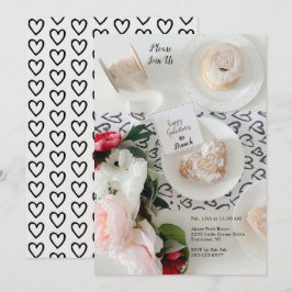 Happy Galentine's Day Black Heart Bunch Einladung