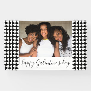 Happy Galentine's Day Black Heart Foto Friend Banner