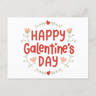 Happy Galentines Day - Blumendesign Postkarte