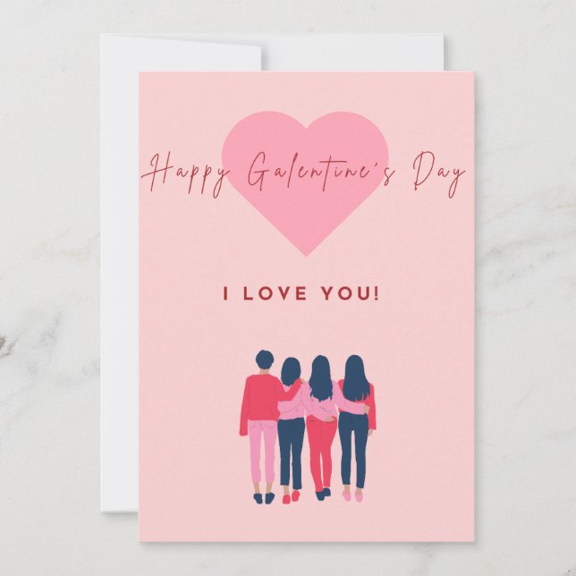 Happy Galentine's Day Card Feiertagskarte (Vorderseite)