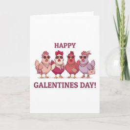 Happy Galentines Day Chicken Squad Cute Funny Hens Feiertagskarte