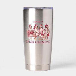 Happy Galentines Day Chicken Squad Funny Glam Hens Thermobecher