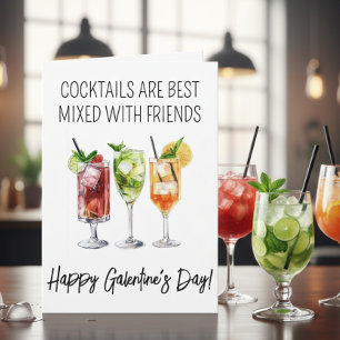 Happy Galentine's Day Cocktail Freunde Karte