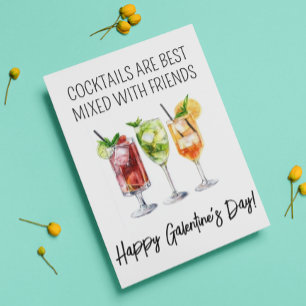 Happy Galentine's Day Cocktail Freunde Karte