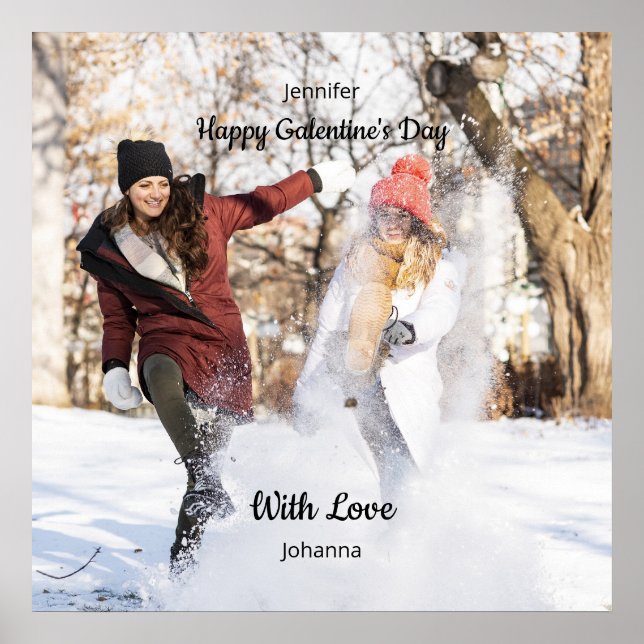 Happy Galentine's Day Custom Photo Best Friends Poster (Vorne)