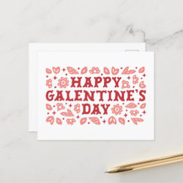 Happy Galentines Day floral cowgirl ästhetische Postkarte
