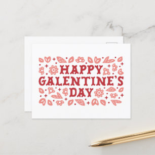 Happy Galentines Day floral cowgirl ästhetische Postkarte
