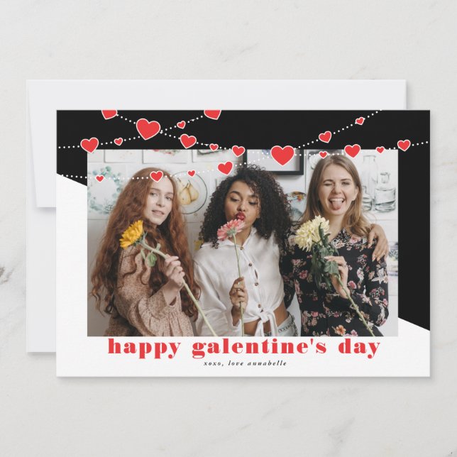 Happy Galentine's Day Foto Feiertagskarte (Vorderseite)
