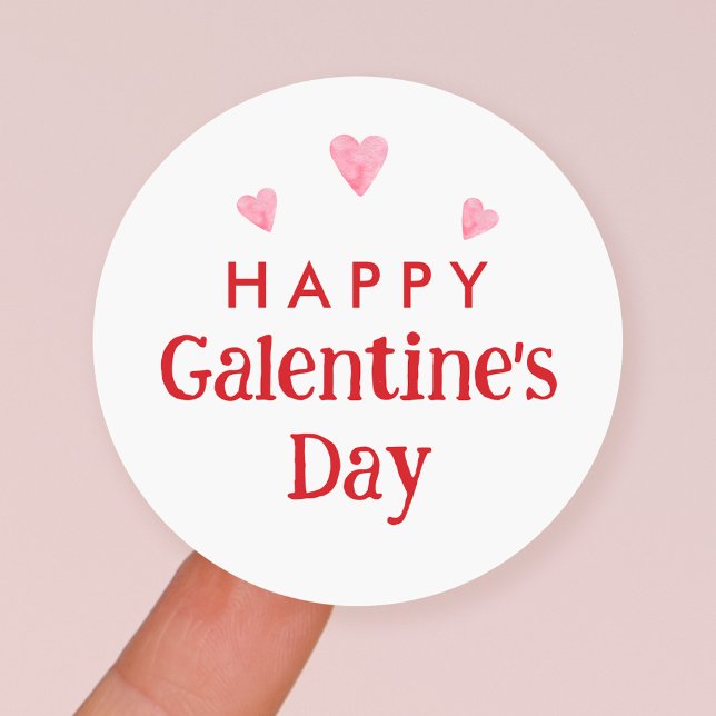 Happy Galentine's Day Gastgeschenk Runder Aufkleber (Von Creator hochgeladen)