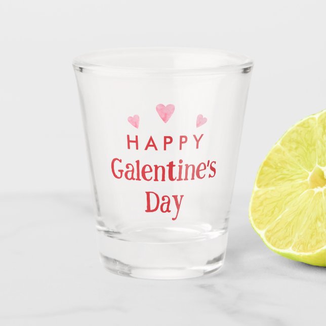Happy Galentine's Day Gastgeschenk Schnapsglas (Vorderseite)