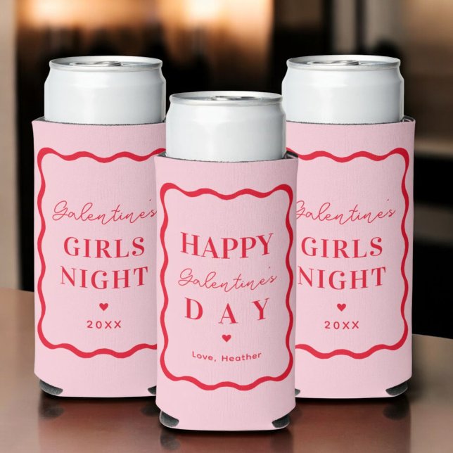 Happy Galentine's Day Girl's Night Gift Gefallen Selters Dosenkühler (Von Creator hochgeladen)