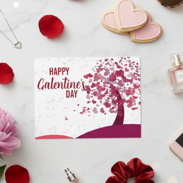Happy Galentine's Day Heart Tree Postkarte (Von Creator hochgeladen)