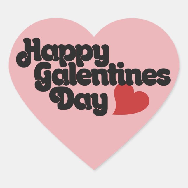 Happy Galentines Day Herz-Aufkleber (Vorderseite)