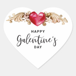 Happy Galentines Day Herz-Aufkleber