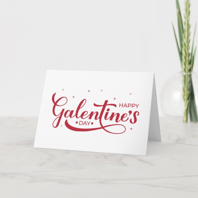 Happy Galentine's Day Kalligraphie Karte (Vorderseite)
