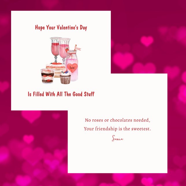 Happy Galentine's Day Niedlich Girly Valentines Mitteilungskarte (Von Creator hochgeladen)