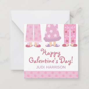 Happy Galentine's Day Pajamas Geschenkkarten Mitteilungskarte