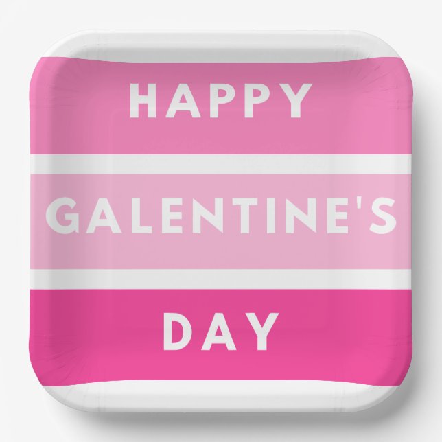 Happy Galentine's Day Paper Plate Pappteller (Vorderseite)