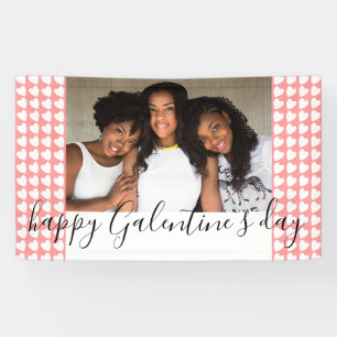 Happy Galentine's Day Pink Heart Foto Friend Banner