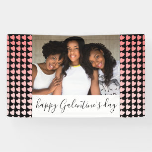 Happy Galentine's Day Pink Heart Foto Friend Banner