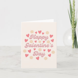 Happy Galentine's Day Retro Heart Valentine Card Dankeskarte