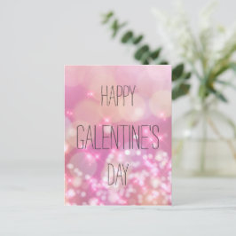 Happy Galentine's Day - Rosa Glitzern Postkarte