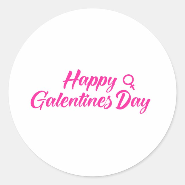 Happy Galentines Day Runder Aufkleber (Vorderseite)