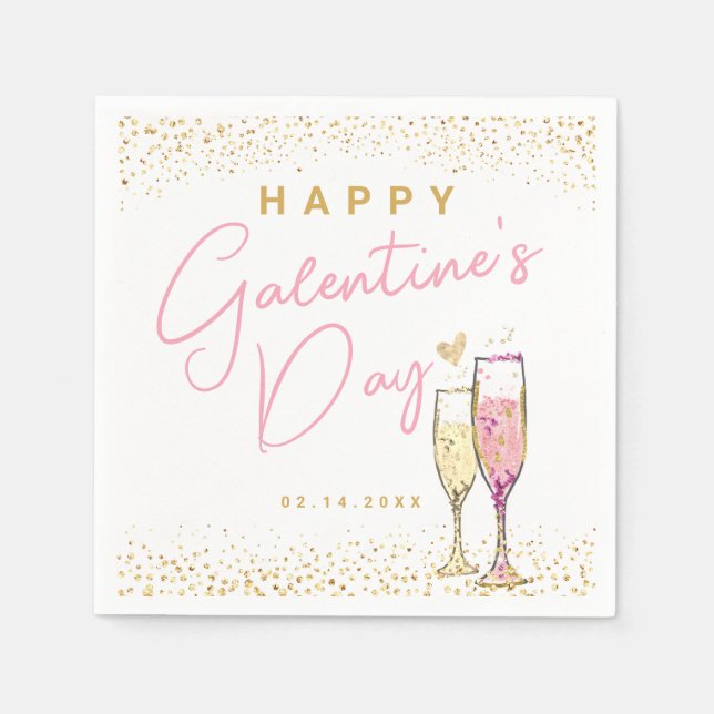 Happy Galentines Day Serviette (Vorderseite)