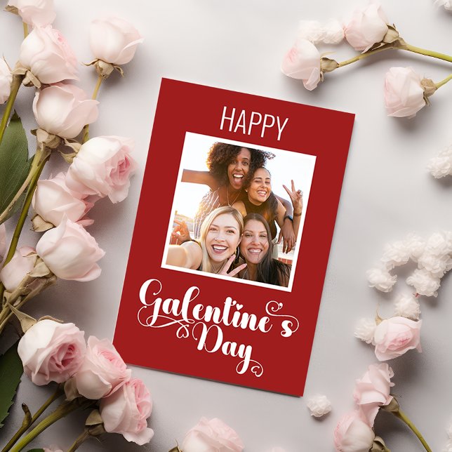 Happy Galentine's Red with Foto von VI Karte (Von Creator hochgeladen)