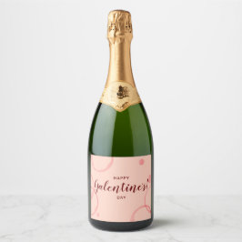 Happy Galentines, rosa Sparkling Champagne Label