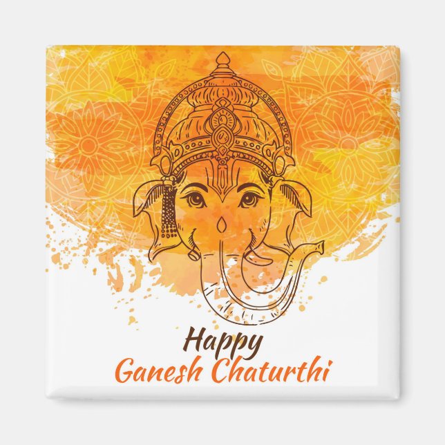Happy Ganesh Chaturthi Magnet (Vorne)