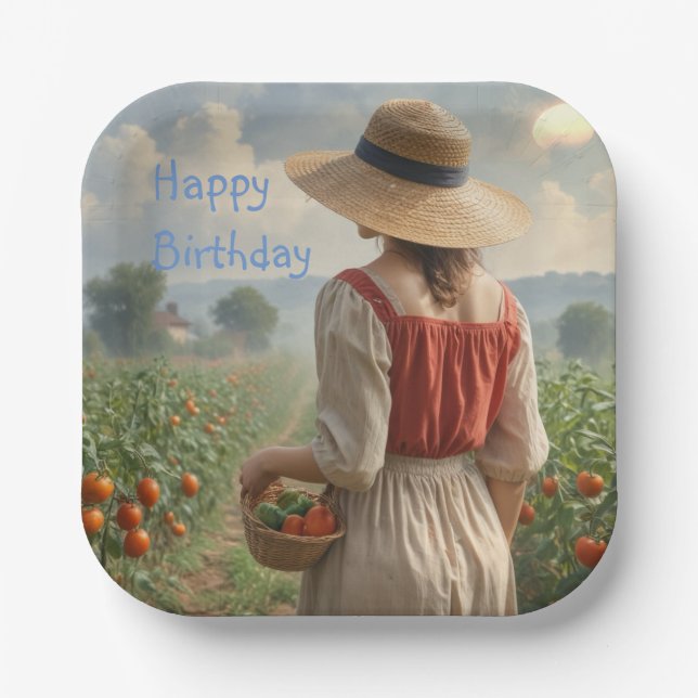 Happy Gardener Pappteller (Vorderseite)