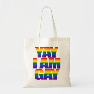Happy Gay Liebe Rainbow Flag Colors Text LGBT Prix Tragetasche