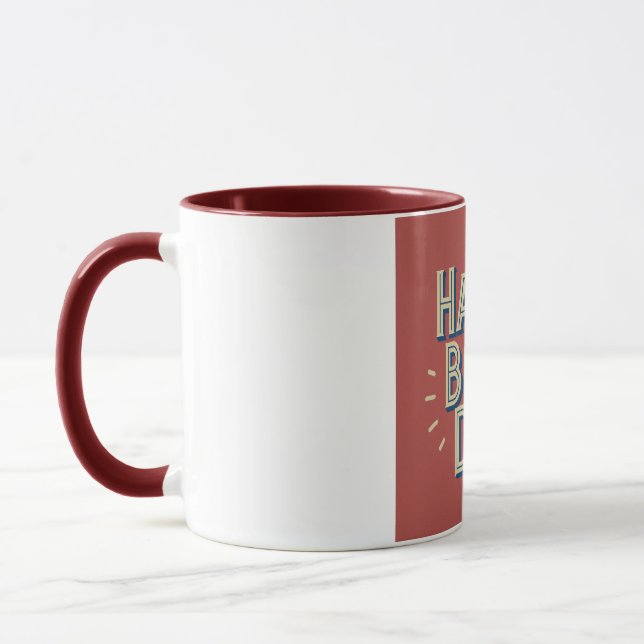 Happy Geboren Day Design Tasse (Links)