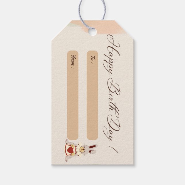 Happy Geburt Tag Gruß Katze niedlich Geschenkanhänger (Vorderseite)