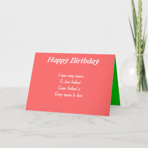 Happy Geburtday Ireland Karte