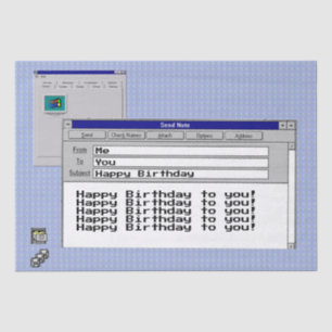 Happy Geburtstag Custom Windows 95 Computer Theme Seidenpapier