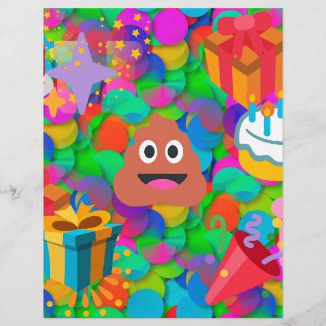Happy Geburtstag gekackt Emoji (Vorderseite)