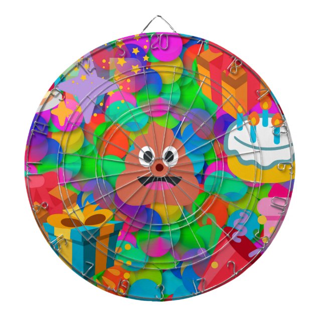 Happy Geburtstag gekackt Emoji Dartscheibe (vorne)