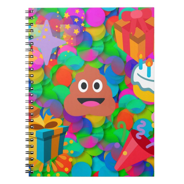 Happy Geburtstag gekackt Emoji Notizblock (Vorderseite)