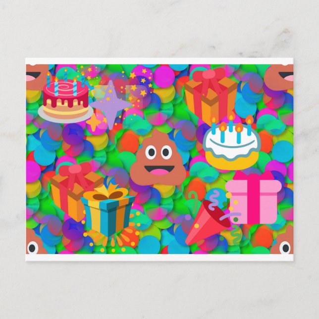 Happy Geburtstag gekackt Emoji Postkarte (Vorderseite)